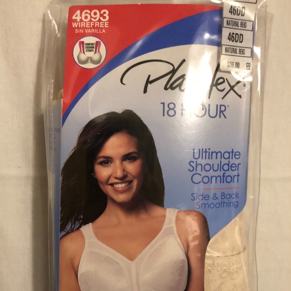 Never Out of Package - Playtex 18 Hour Bra, Style 4693, 46DD, Beige